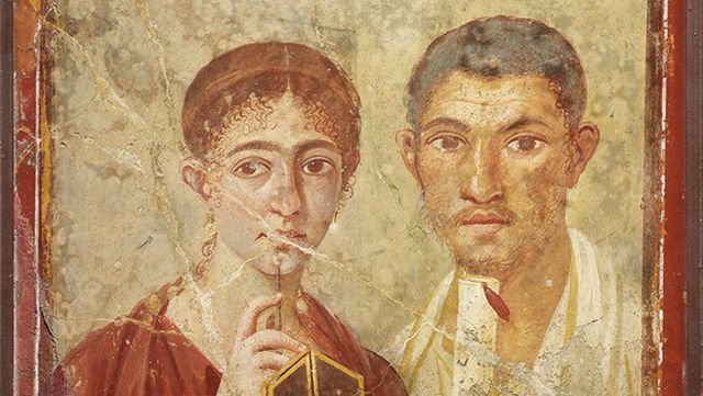 Pompeii exhibition portrait of Terentius and his wife Neo