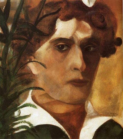 Marc Chagall, Self-Portrait with White Collar (detail), 1914