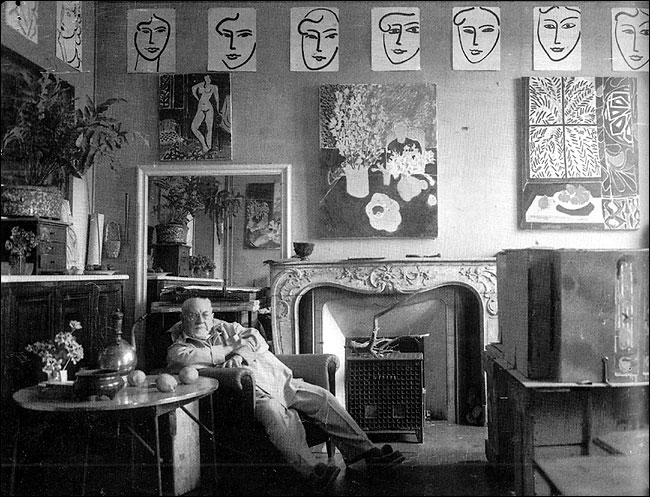 Matisse in his studio, Vence, May 1948