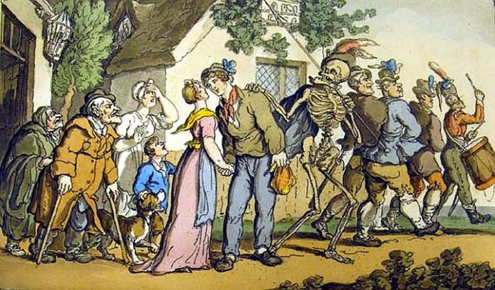 Thomas Rowlandson, The Recruiting Party from The English Dance of Death, 1816