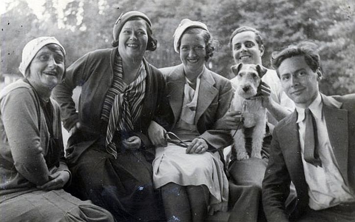 Teenagers Alfred Lion (2nd from right, with dog), and Frank Wolff with friends in Berlin, Germany, c. 1930