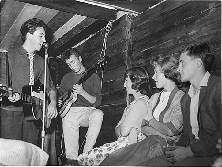 Paul and John, The Quarrymen at the Casbah in West Derby village, 29 August 1959